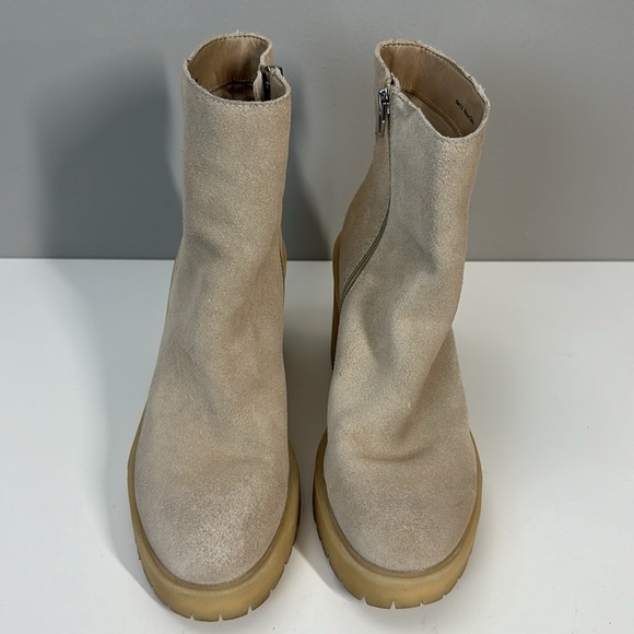 Dolce Vita Gum Sole Tan Platform Moto Side Zip Suede Ankle Boots Size 9.5 - Picture 7 of 16